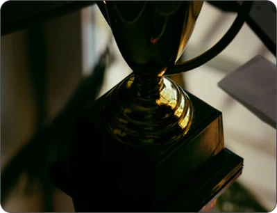 Gold award trophy