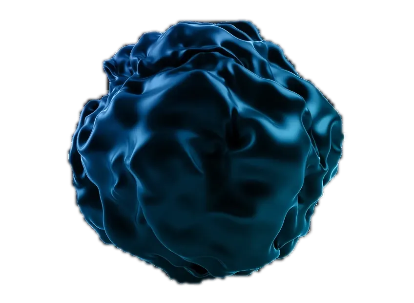 Blue sculptural sphere