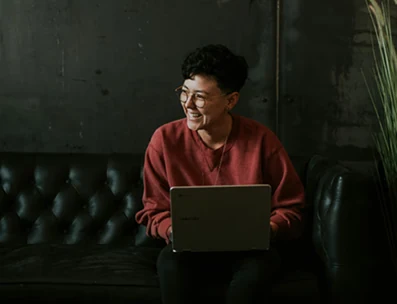 Creative professional working on a laptop